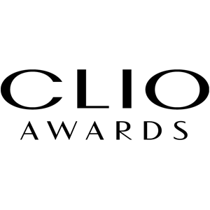 The image displays the logo of the Clio Awards. It features the word "CLIO" in large, bold, stylized capital letters, with "AWARDS" written in smaller capital letters directly underneath. The text is black against a white background.
